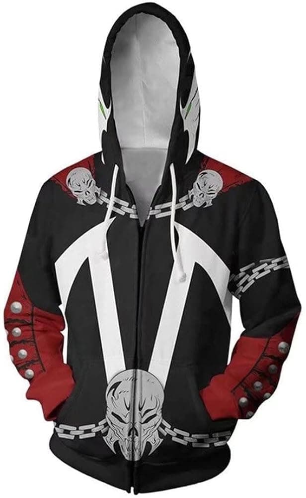 CHLOBLOM Superhero Hoodie Al Simmons Costume 3D Printed Zipper Jacket for Unisex