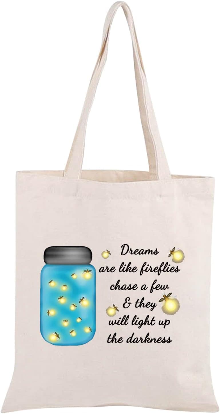 JXGZSO Firefly Lady Firefly Lover Gift Dreams Are Like Fireflies Chase A Few And They Will Light Up The Darkness Cosmetic Bag Lightning Bug Pouch Kit