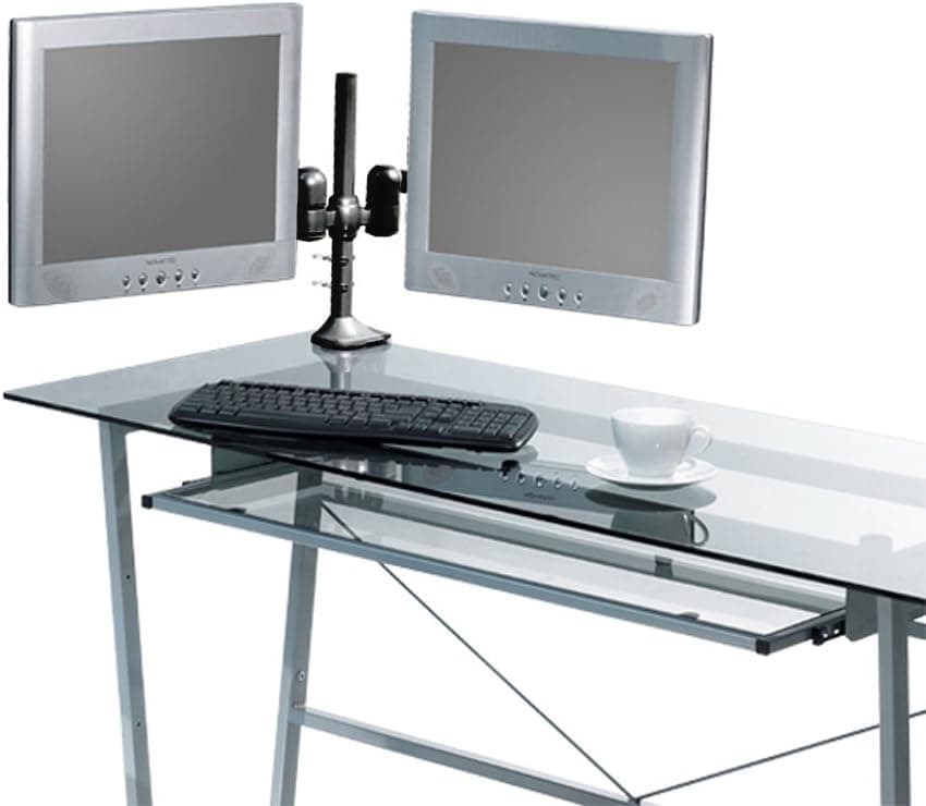 Monoprice Dual Monitor Desk Mount Bracket (max 18 lbs per arm, 15~22 inch) - Black