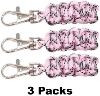 Ravenox Zipper Pulls for Luggage | Paracord Zipper Pulls for Outdoor, Backpack, Apparel | Zipper Lock and Rope Ends for Cord, Rope, Equipment Use | Pair Heavy Duty Backpack with Paracord Zipper Pull