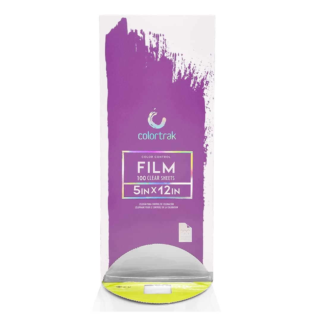 Colortrak Color Control Film Sheets, Reusable, 200 Pre-Cut Sheets, Free Hand Hair Coloring and Face Framing, 5 x 12 Inch Clear Film, Allows for View into Color/Lightener Processing, Cling Free