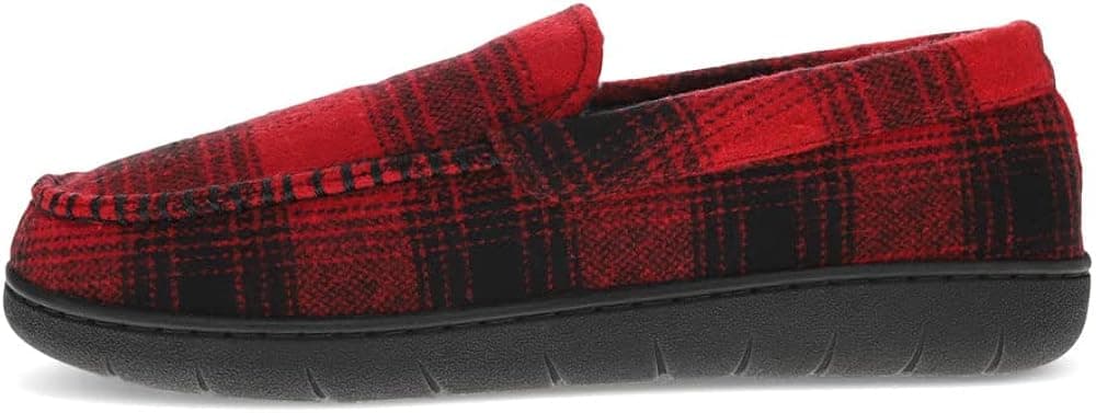 Levi's Mens Fields Buffalo Flannel Venetian House Shoe Slippers, Black/Red, XXL