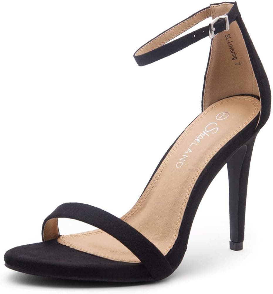Shoe Land SL-Lovering Women's Open Toe Ankle Strap Stiletto Heel Dress Sandals Wedding Party Shoes