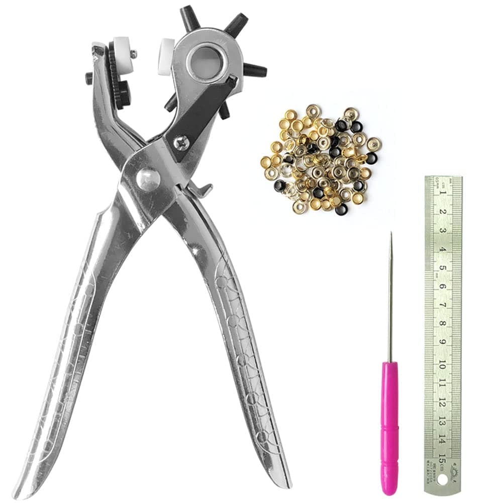 Afantti 3 in 1 Leather Hole Punch Puncher Eyelet Tool Kit Set for DIY Crafts & Projects Leather, Strap, Cardboard, Paper