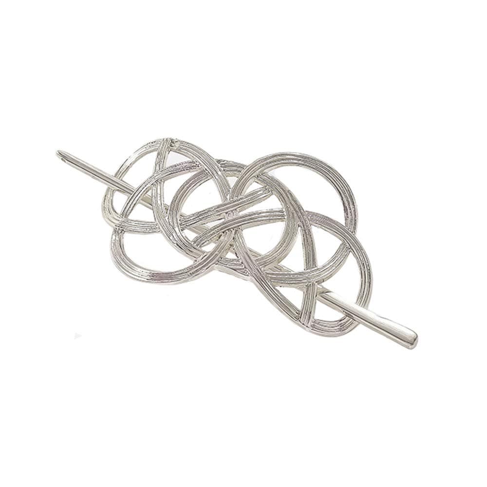 QTMY Viking Celtic Hair Clips Hairpins Irish Celtic Knot Hair Accessories for Long Hair Jewelry (Silver)