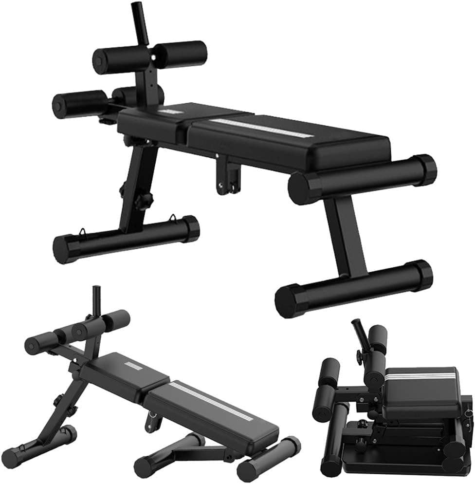 Kusou Adjustable Benche Sit Up Slant Board Folding Dumbbell Bench Exercise Fitness Home Workout Gym Adjustable Height Strength Training Equipment