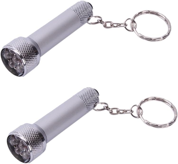 2 PCS 7 LED Key Chain Flashlight, Silvery