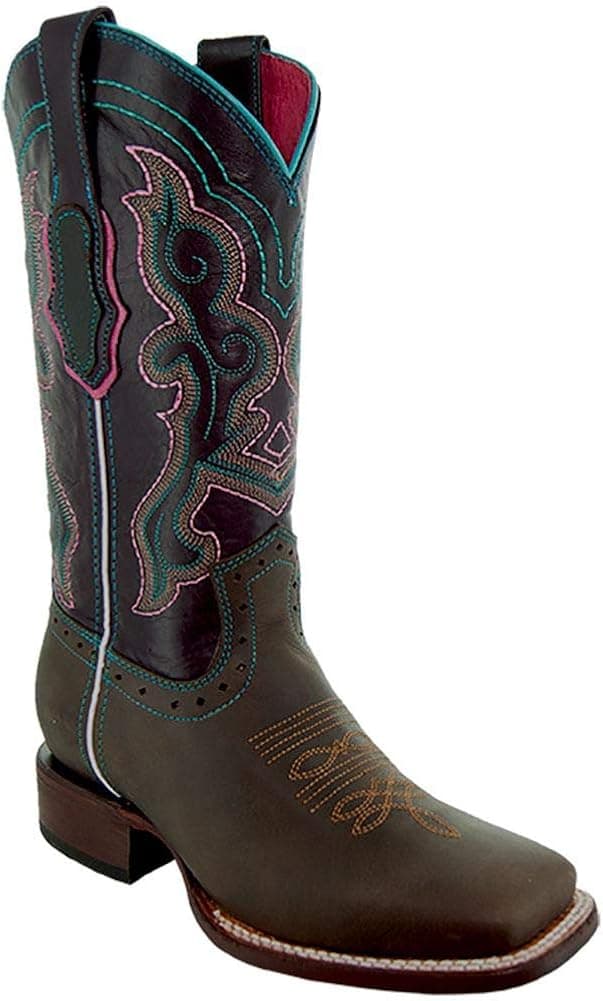 Soto Boots Women's Embroidered Ana Square Cowgirl Toe Boots M9002