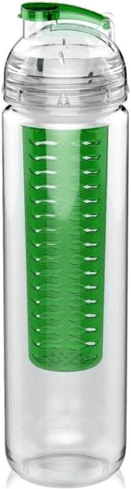 M-Egal 800ML Water Bottle with Fruit Infuser Flip Lid Lemon Juice Make Bottle Green