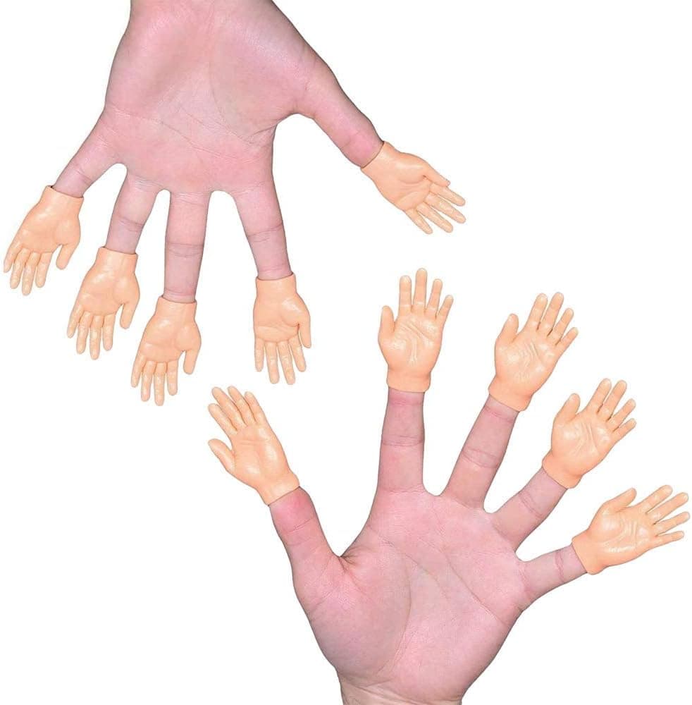 10 Pieces Finger Puppet Mini Finger Hands Tiny Hands with Left Hands and Right Hands. Fun and Realistic Design Ideal for Puppet Show, Gag Present, Fun for All Kids!!!
