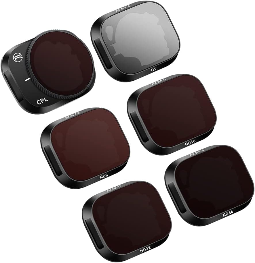 RCstyle ND Filters Set for DJI Mini 3 Pro Accessories (CPL, UV,ND8, ND16, ND32, ND64) (Aluminum Version)