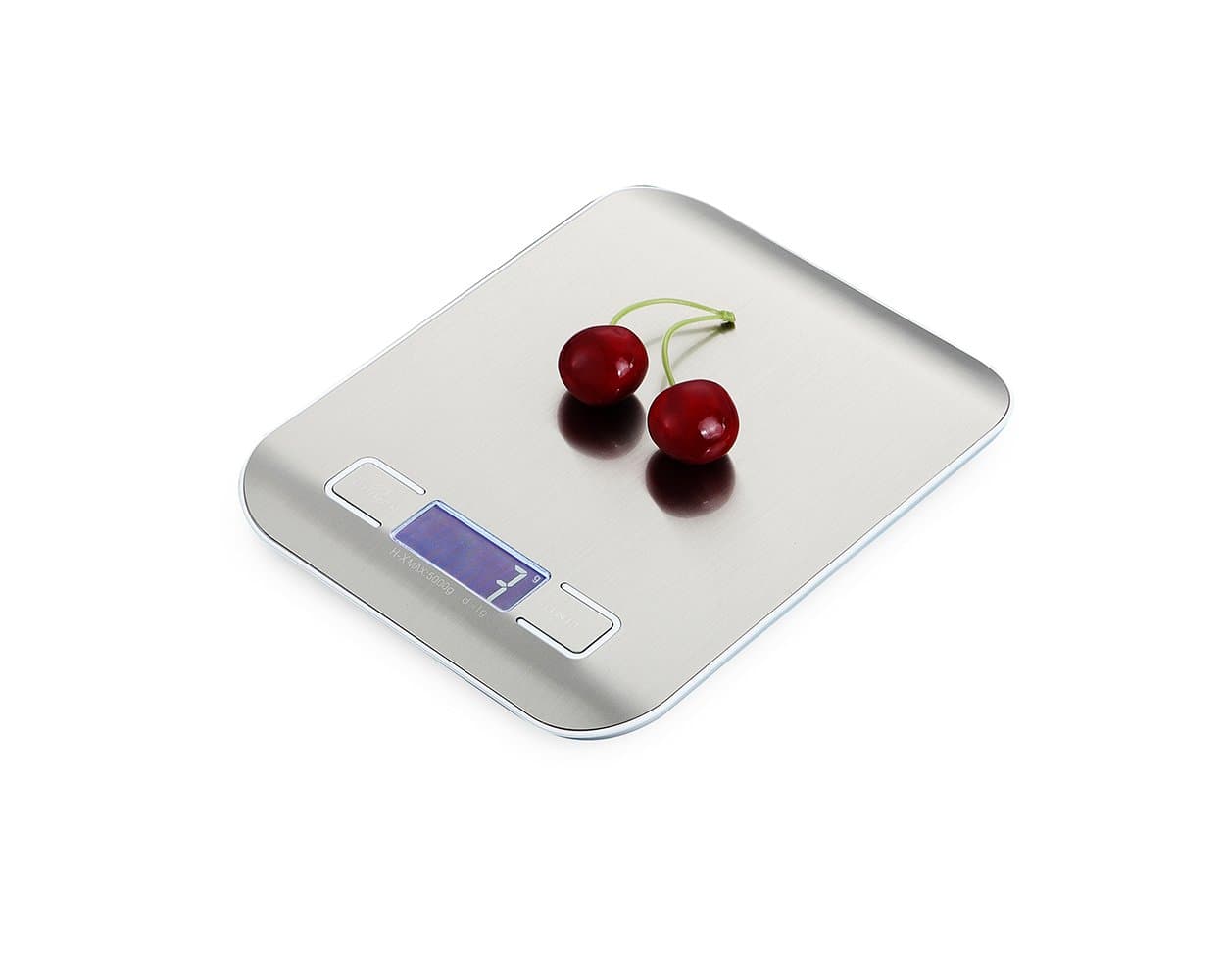Yibooo Digital Kitchen Scale Multifunction Food Scale, 11 lb 5 kg, Silver, Stainless Steel (Batteries not Included)