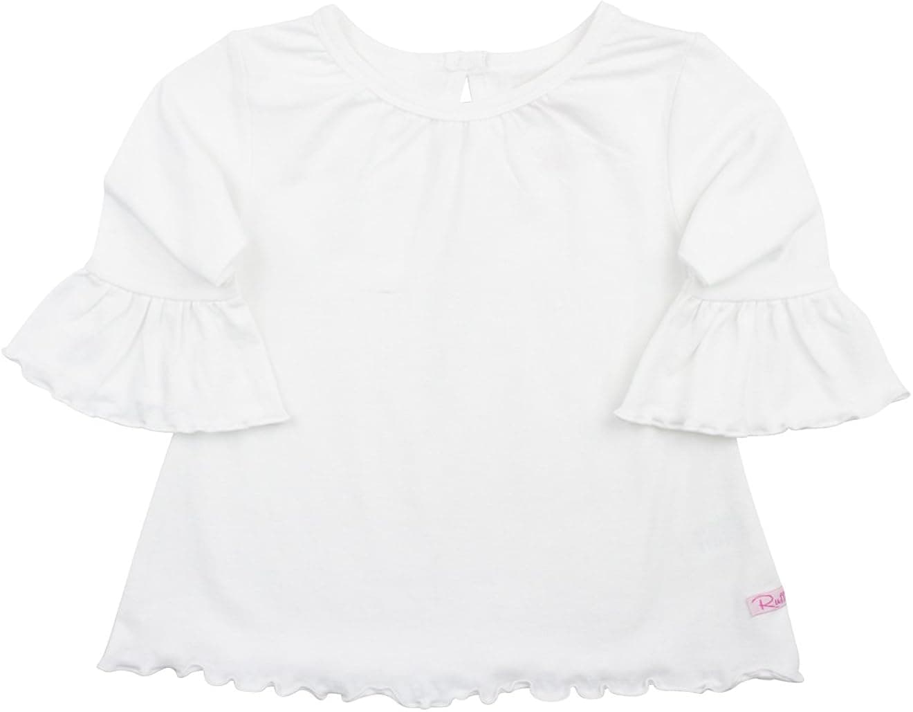 RuffleButts® Baby/Toddler Girls Ruffled Knit Top w/Bell Sleeve