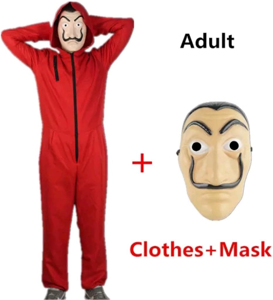 Hot La Casa De Papel Custome and Salvador Dali Mask (Custome and Mask Both)