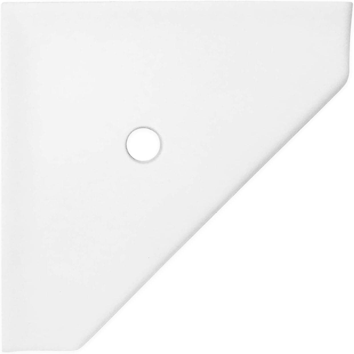 Questech Décor 8 Inch Corner Shower Shelf Bathroom Caddy, Wall Mounted Corner Shower Shelf, Retrofit Shelf for Tiled Shower Walls, Corner Bathroom Shelf, 8 Inch Geo Flatback, Bright White Matte