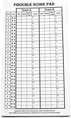 D&W Custom Wood Designs Pinochle Score Pad