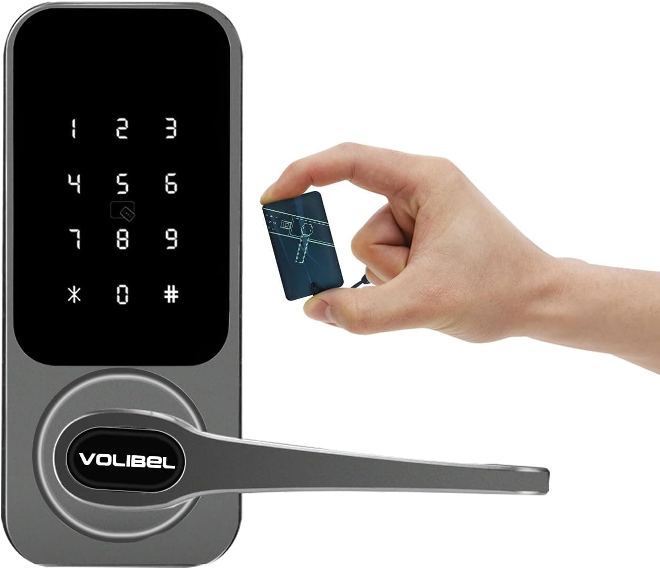 VOLIBeL A31B Smart Door Lock, Bluetooth Keyless Touchscreen Keypad Door Lock, 4-in-1 Smart Lock with App, Codes, RFID Card and Key (Batteries no Included)