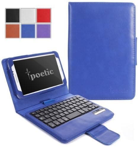Poetic KeyBook Bluetooth Keyboard Case for Samsung Galaxy Tab 3 8.0 Tablet Navy Blue (3 Year Manufacturer Warranty From Poetic)