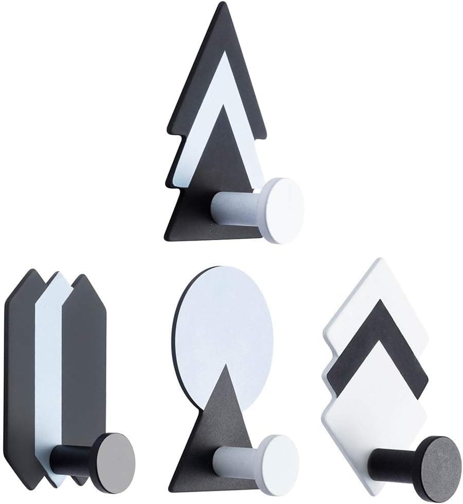 Sisenny 4 Pack Towel Hooks Self Adhesive Coat Robe Clothes Hat Hook Wall Mounted Hanger Holder for Bathroom Bedroom Kitchen Restroom Garage Hotel