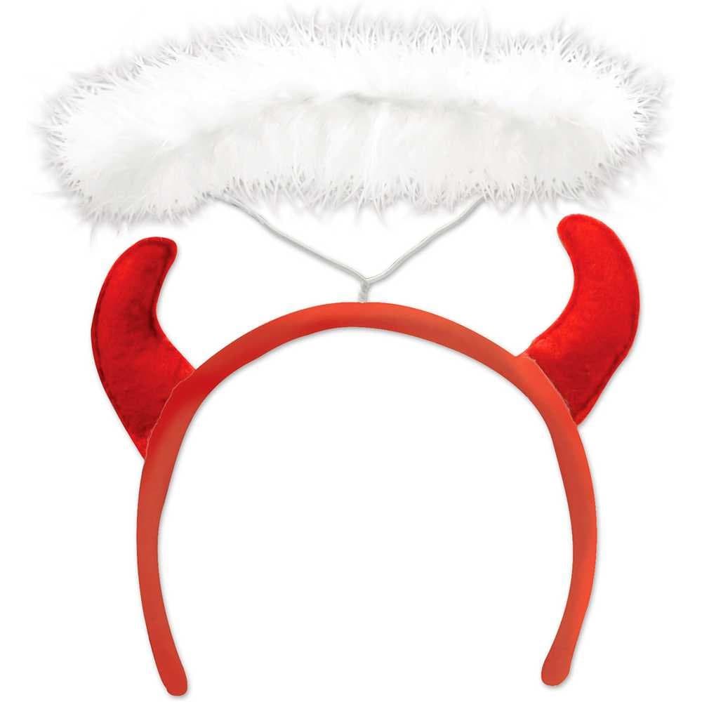 Devil Horns with Halo Headband - One Size
