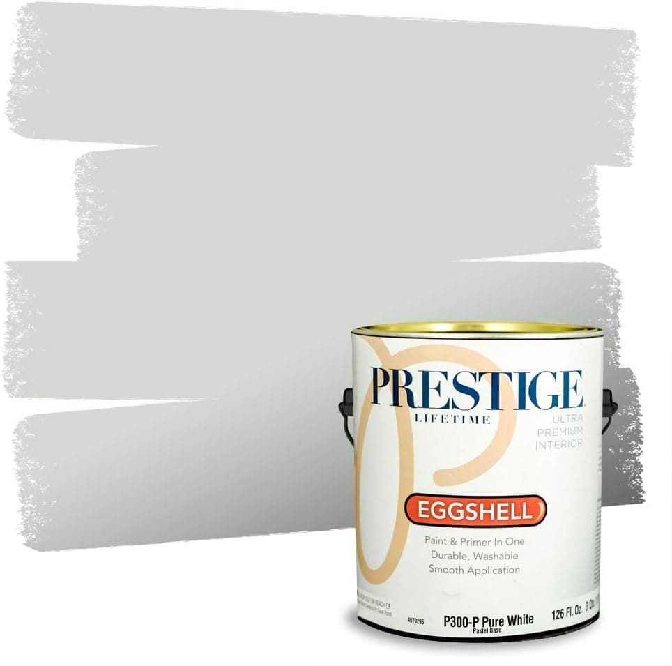 PRESTIGE Paints Interior Paint and Primer In One, 1-Gallon, Eggshell, Comparable Match of Benjamin Moore* Ice Cap*