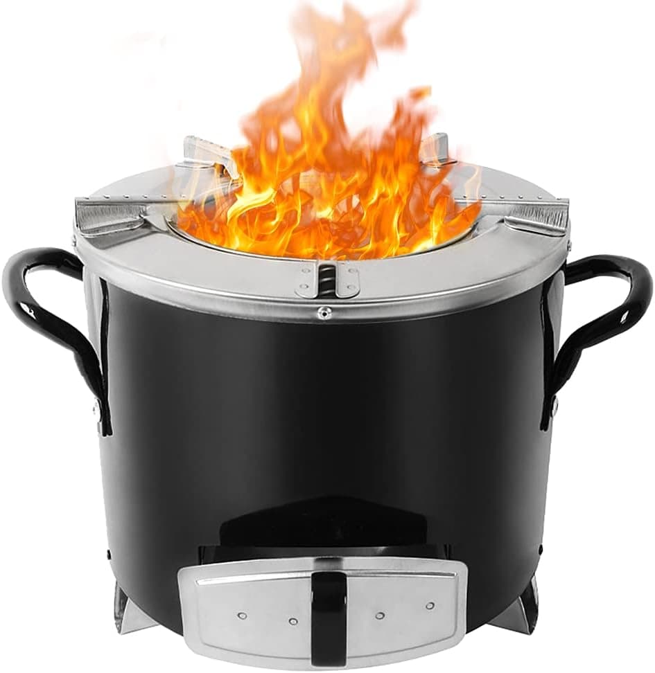 Rocket Stove Wood Burning Portable Camping Stove with Ash Tray and Handle For Outdoor Camping ,Backpacking ,Hiking ,BBQ, Fishing,Outdoor Cooking and Heating