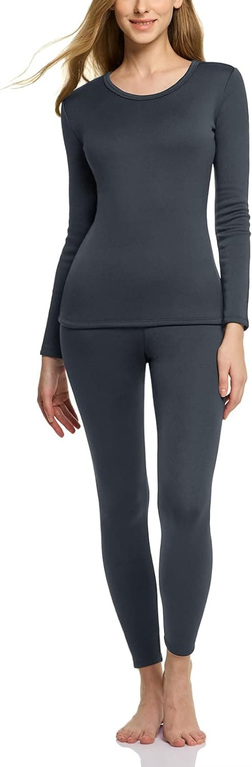 TSLA Women's Thermal Underwear Set, Soft Fleece Lined Long Johns, Winter Warm Base Layer Top & Bottom