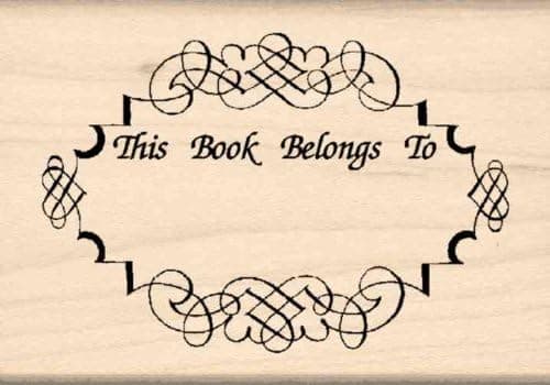 Stamps by Impression This Book Belongs to: Bookplate Rubber Stamp