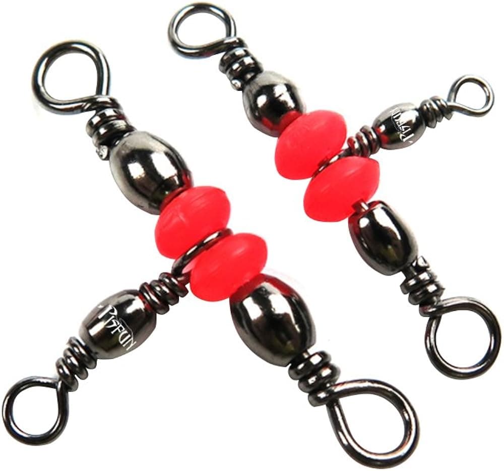 Pisfun Three Way Swivel Connector 3 Way T-Turn Swivels Large Bass for Fishing 50Pcs