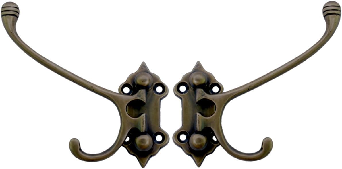 Antique Style Folding Coat Hook Hangers Solid Brass by Nesha Design Components 2 pcs