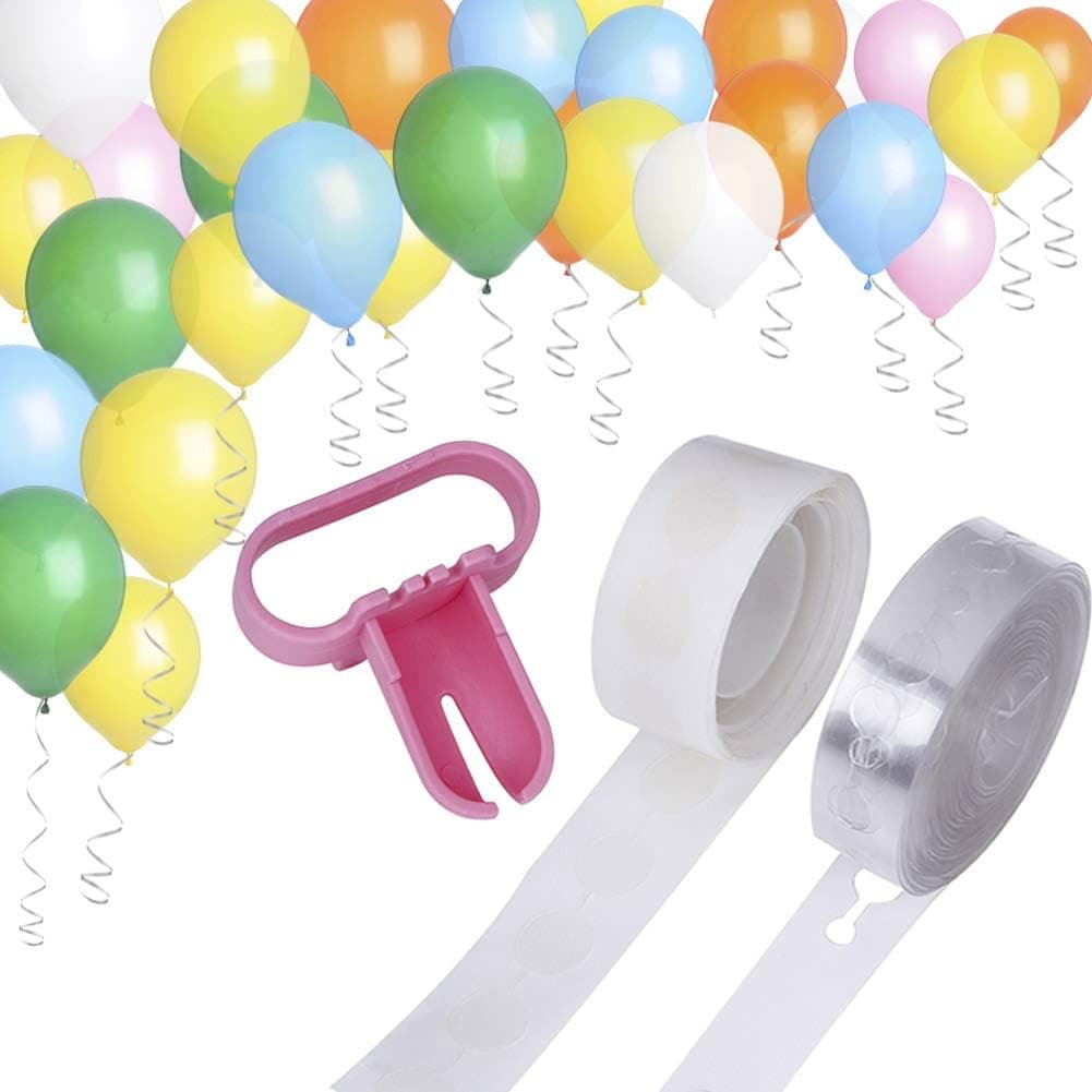 Salemor Balloon Arch Garland Decorating Strip Kit Strip Reusable Balloon Tape Strip 16 Feet + 1pcs Balloon Tying Tool + 100 Dot Glue