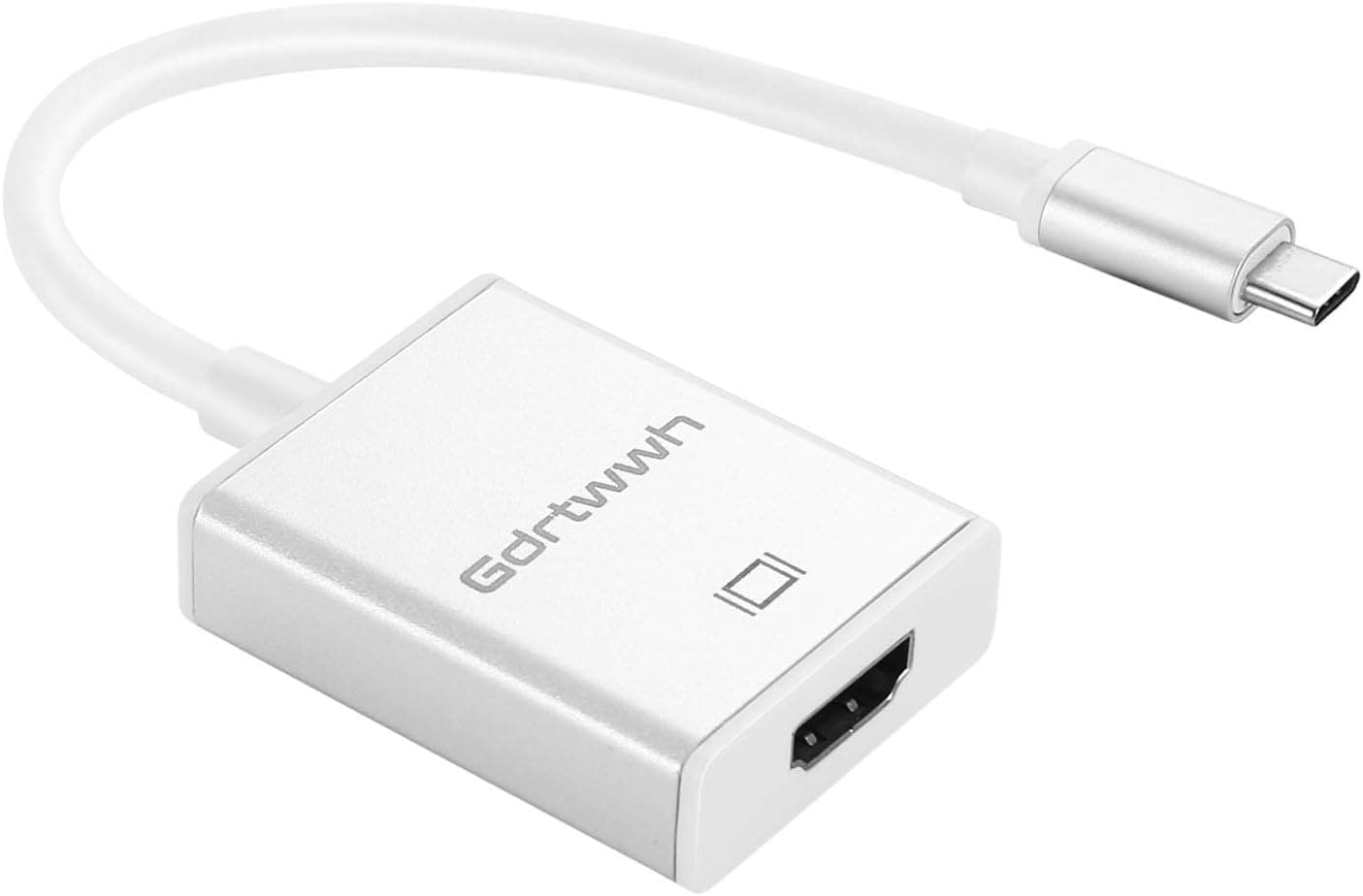 Gdrtwwh USB C to HDMI Adapter, USB 3.1 Type C (Thunderbolt 3 Compatible) to HDMI 4K Adapter Compatible with MacBook Pro, iPad Pro/MacBook, Silver