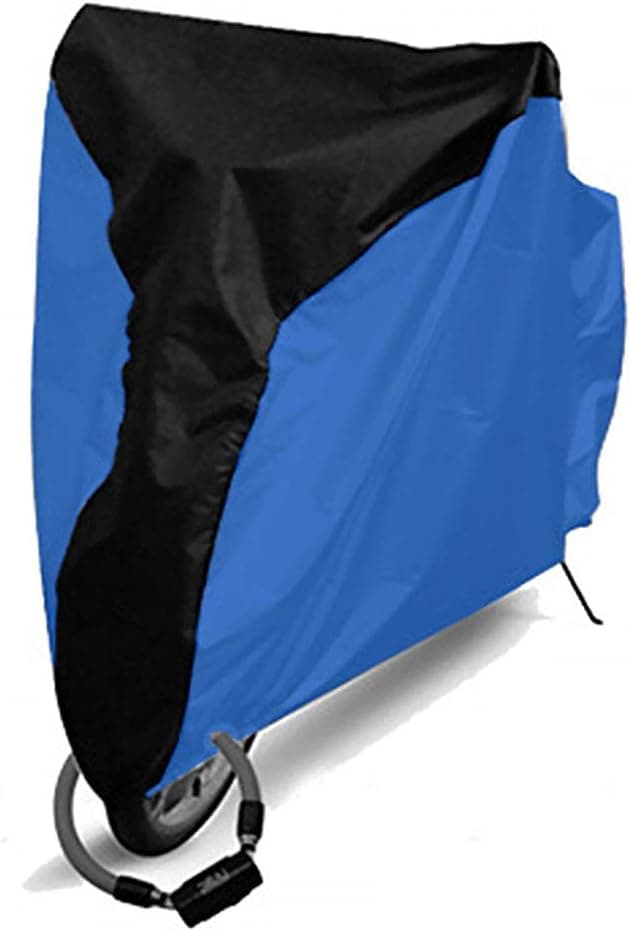 Bike Cover Waterproof for Outdoor with Lock-Holes Storage Bag Mountain/Road Bike Lock-Holes Elasticated Hems Safety Buckle, Polyester UV Protective Anti Dust Rain