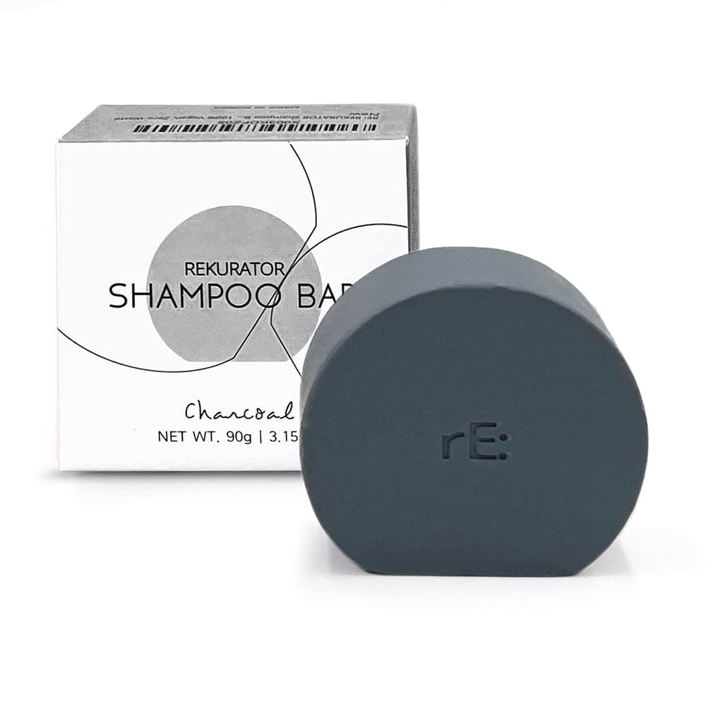 RE: REKURATOR Shampoo Bar with Activated Charcoal & Natural Ingredients - Sulfate-free, Paraben-free, Cruelty-free, Phthalate-free, pH balanced 100% Vegan, Zero-Waste