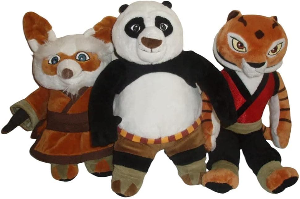 Kung Panda Master Shifu Tigress 3pc Set Plush Kohl's Stuffed Dolls 12" New