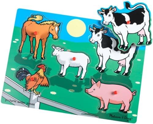 First Farm Animals Peg Puzzle