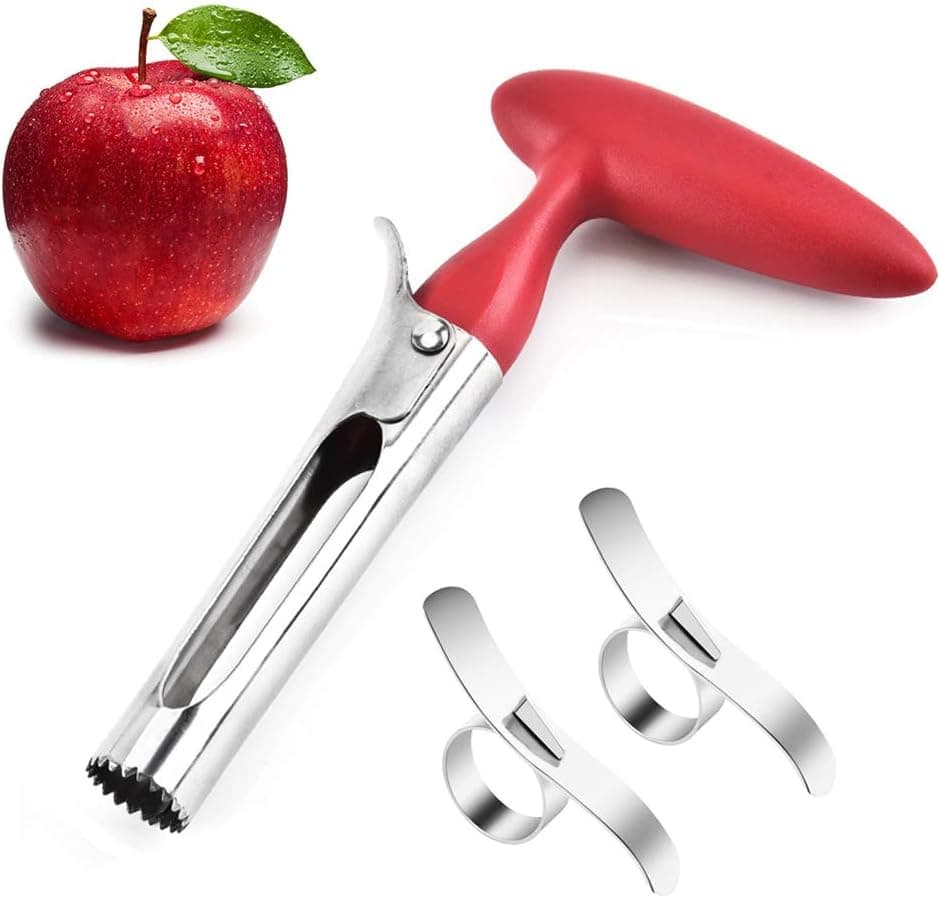 Apple Corer Remover, Apple Corer Tool with Set of 2 Stainless Steel Orange Citrus Peelers