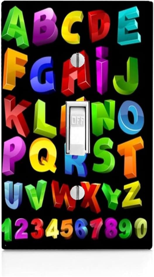 Alphabet Jumbo Single Toggle Light Switch Plate 3.31x5.6"