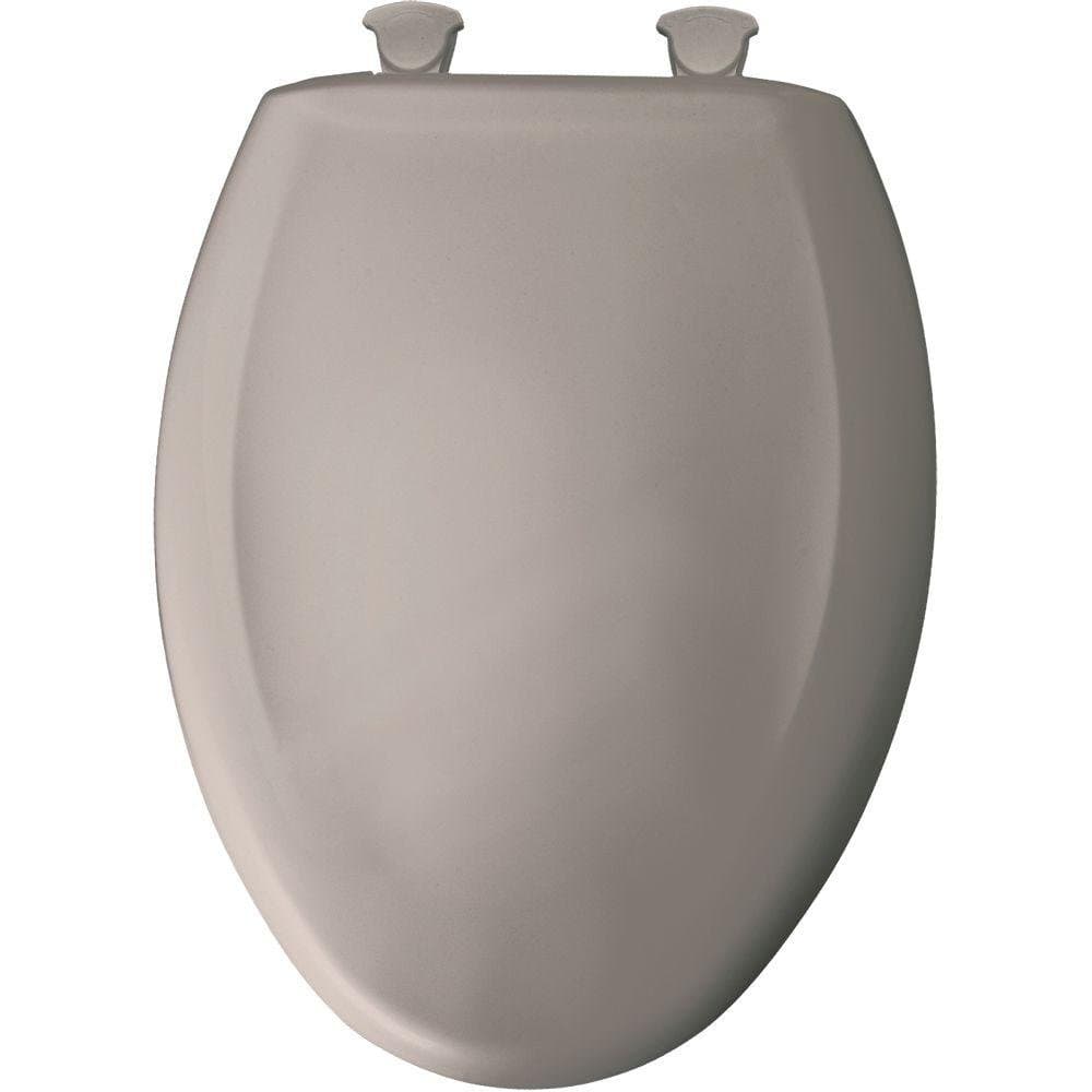 Bemis 7B1200SLOWT 368 Elongated Closed Front Plastic Toilet Seat with Cover, Easy Clean , Light Mink