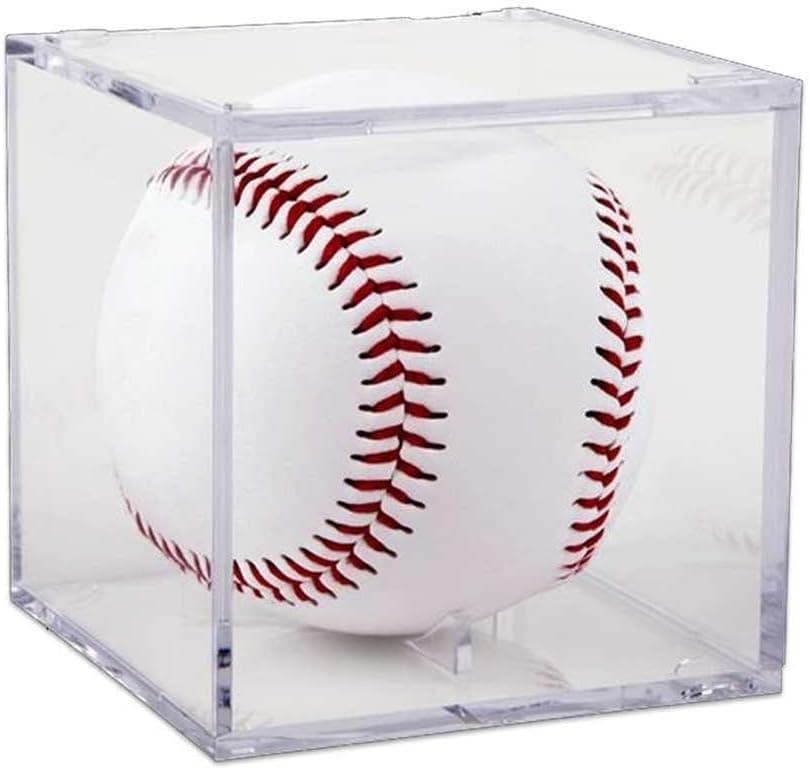 Ideal Swan Baseball Display Case, Acrylic Square Baseball Golf Tennis Ball Transparent Case Holder for Souvenir Storage Box Holder Protection Dust-Proof, Square