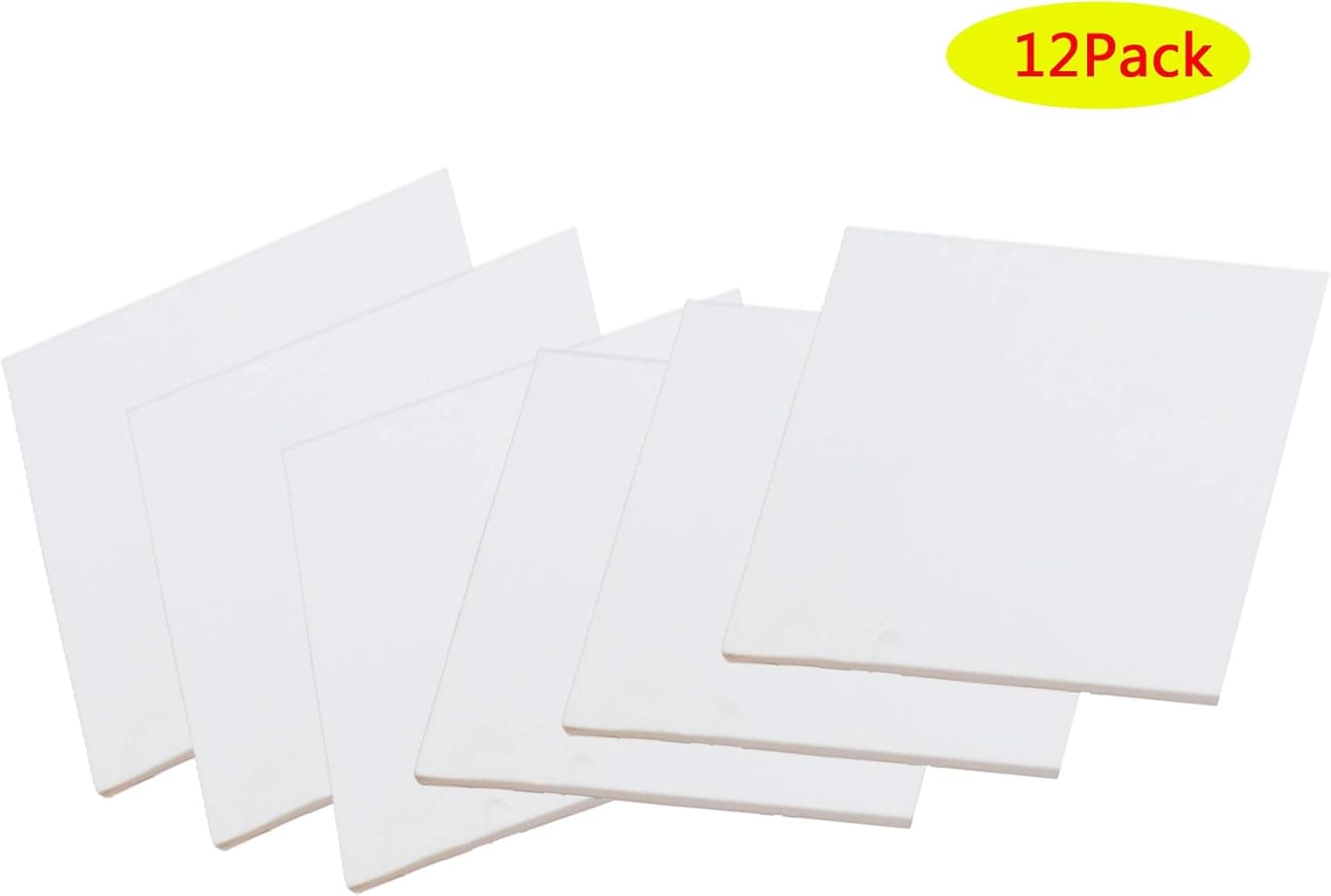 Neoprene Rubber Sheets Foam,Non-Self Stick Adhesive Non-Slip Foam Anti-Vibration Pads (12Pcs White, 6"x 6"x 1/4")