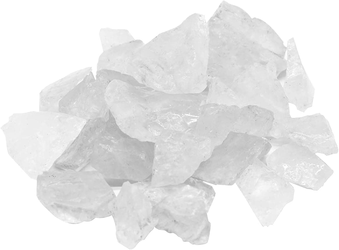 VIYUKI 1LBS Rough Stone Clear Crystal for Tumbling,Cutting,Polishing and Lapidary (White, 1LBS)