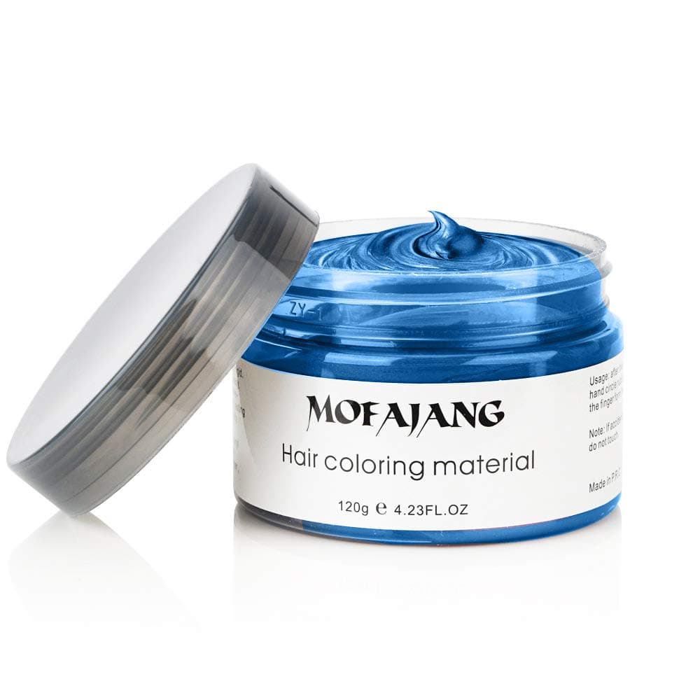 Blue Disposable Hair Clay, Hair Wax Color, Temporary Hair Coloring Dye, Hair Styling Wax, Natural Hair Dye Material for Party, Cosplay, Christmas