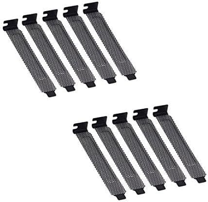 coolxan 10pcs New Black PCI Slot Cover Dust Filter Blanking Plate Hard Steel w/Screws