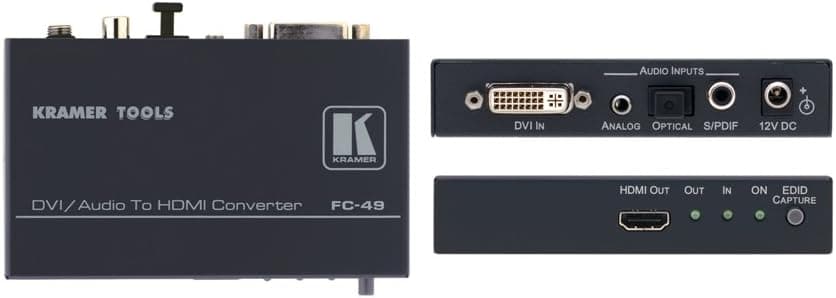 Kramer Electronics FC-49 DVI and Audio to HDMI Format Converter and Audio Embedder