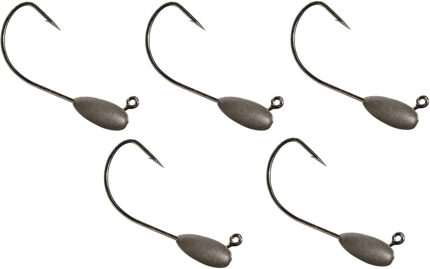 Reaction Tackle Tungsten Tube Jig Heads- 5-Pack- for Bass Fishing - Tube Bait Hooks