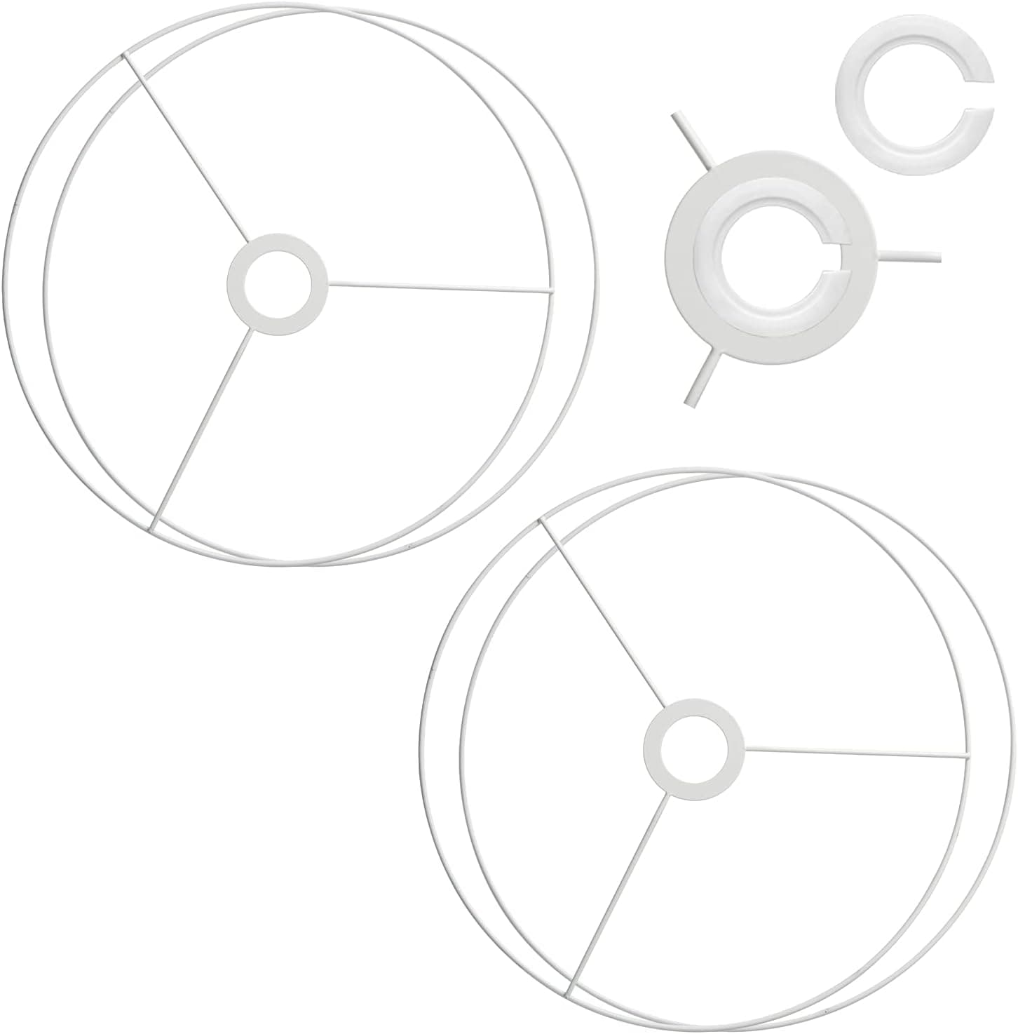 2 Pack Lamp Shade Ring Set Used to Make DIY Drum Ring Lamp Shade frames Connect the Strong White Painted Pteel Ring for Lamp Shade 12 Inch Diameter