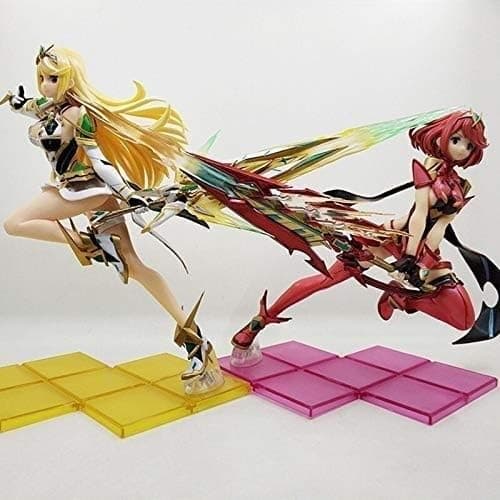 Skwingt Xenoblade 2 Pyra& Mythra Anime Sculpture of The Different Swords 2 Series of The Heavens Holy Cup Light Toy Model PVC Collection 28cm (Color : A+b)