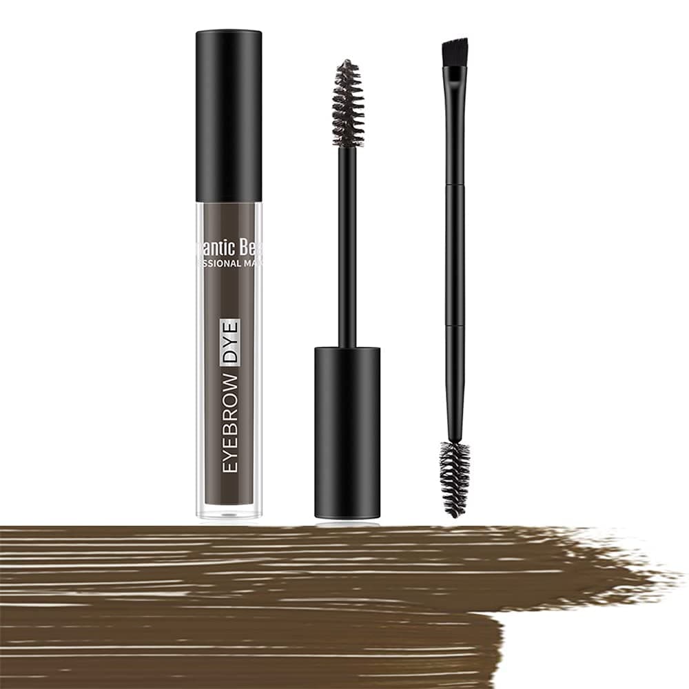 Waterproof Eyebrow Gel for Long Lasting Makeup, Semi-permanent Eyebrow Gel ,Sweat Resistant, Full Natural, Brow Pen Tinted Makeup (Black/Brown)