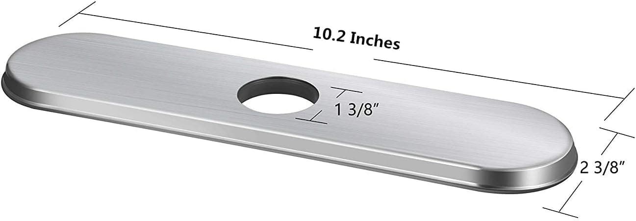 Sink Faucet Escutcheon for Bathroom Kitchen Faucet Hole Cover Deck Plate 10 Inches (Brushed Nickel)